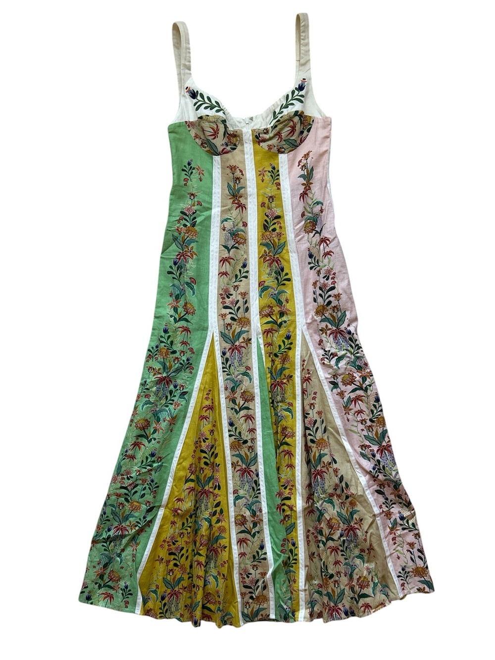 FARM Rio Delicate Floral Stripes Linen Blend Sleeveless Sundress Size Small NWT - Picture 6 of 10